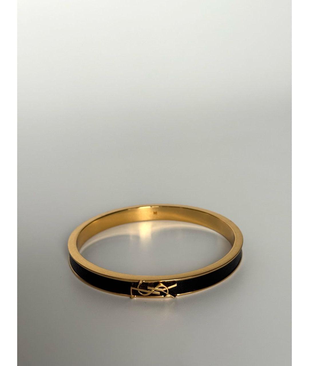 SAINT LAURENT Черный латунный браслет, фото 2