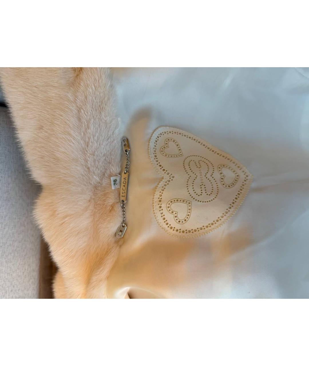 ESCADA Белая меховая шуба, фото 3