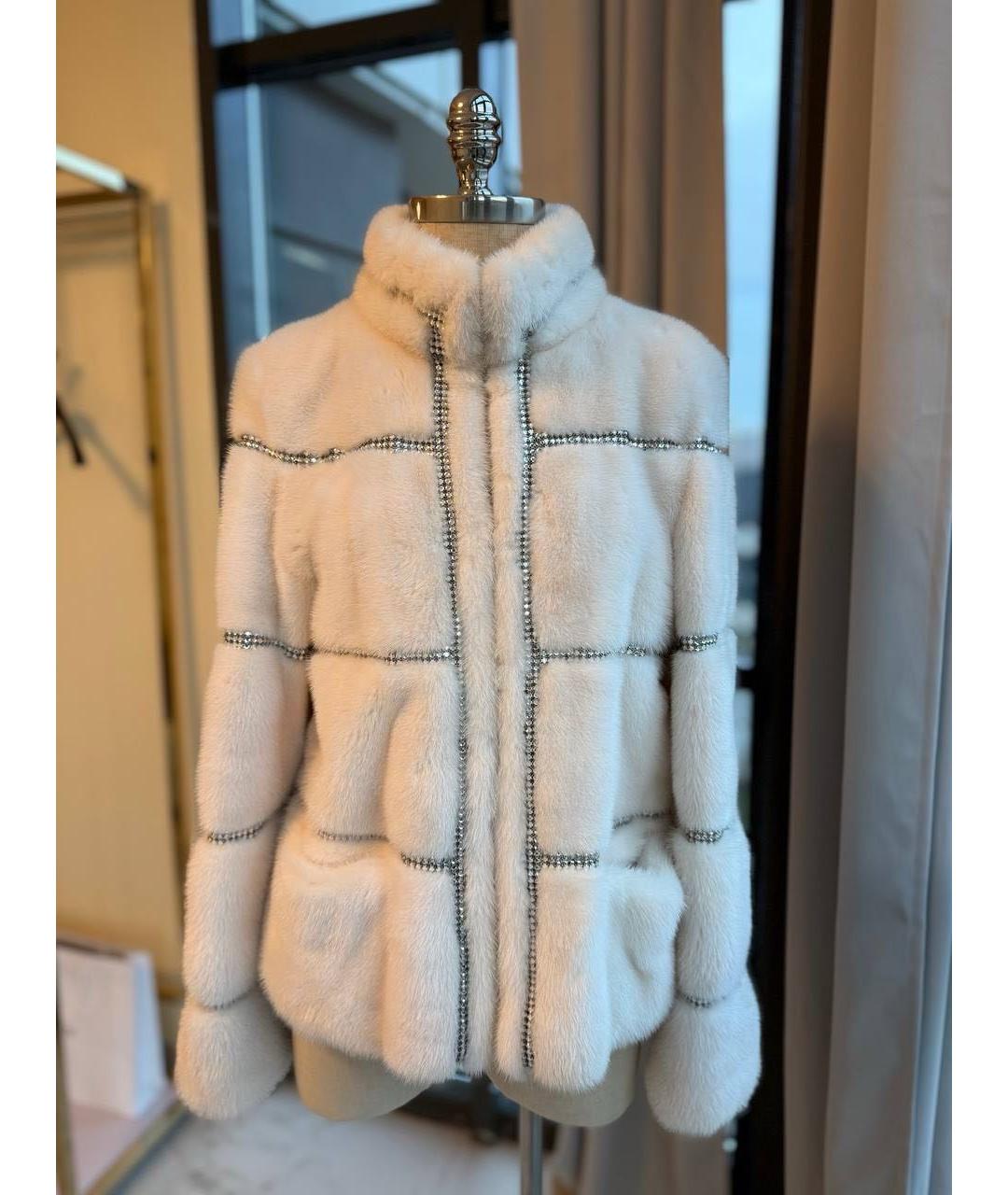 ESCADA Белая меховая шуба, фото 8