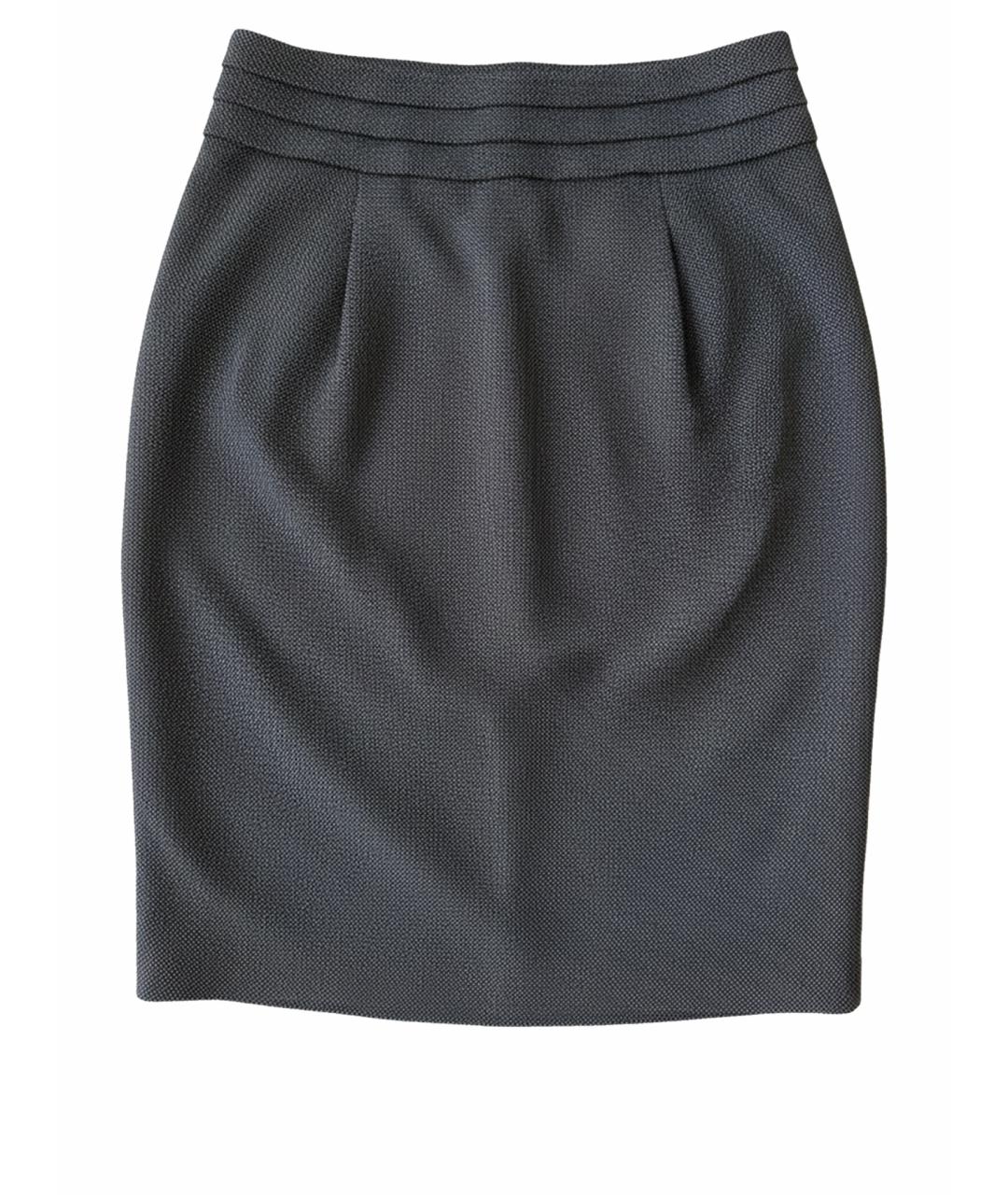 SPORTMAX Серая шерстяная юбка миди, фото 1