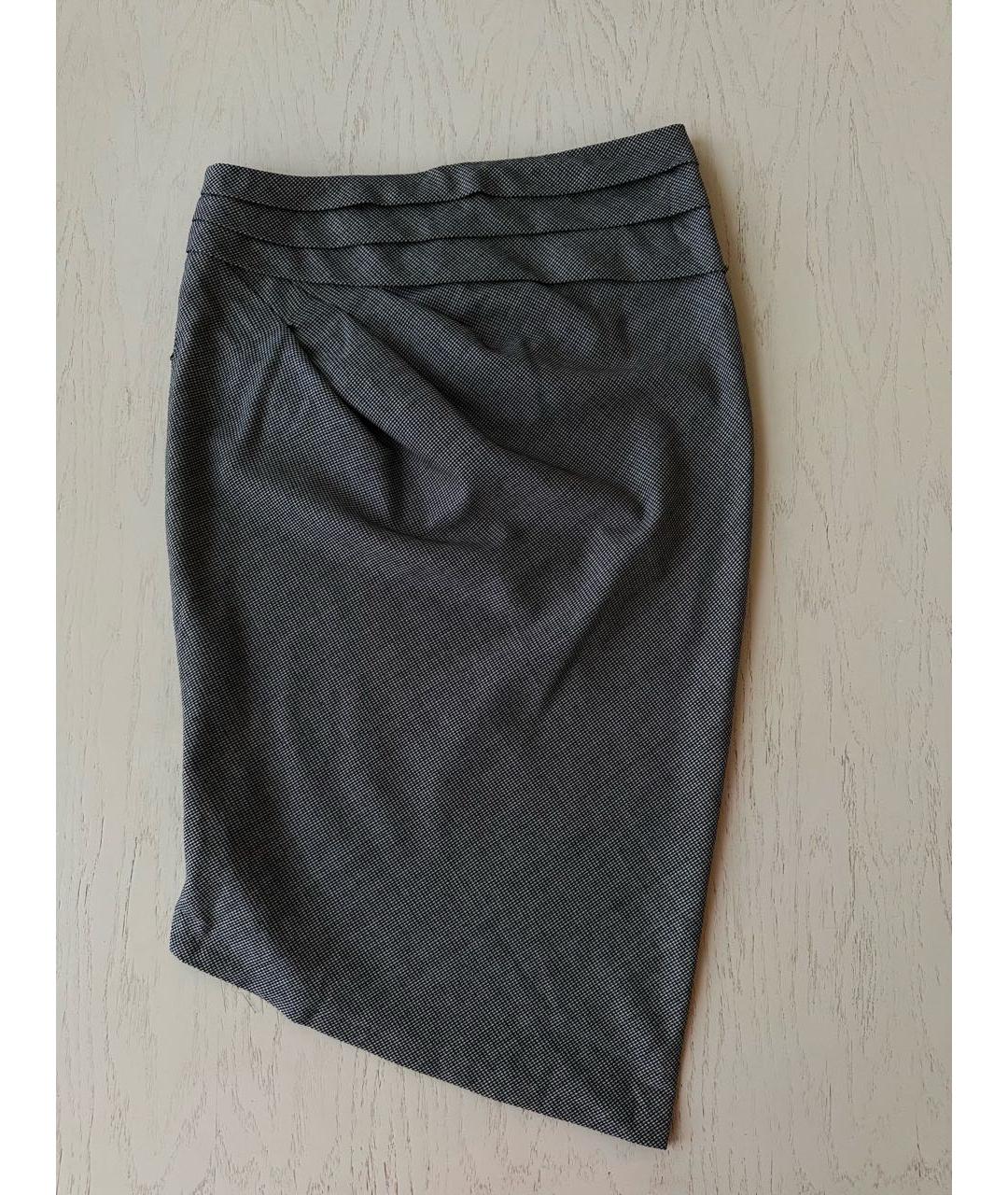 SPORTMAX Серая шерстяная юбка миди, фото 8