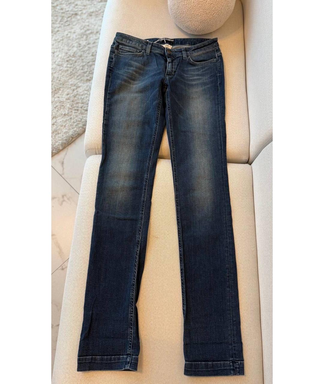 DOLCE&GABBANA Темно-синие хлопковые прямые джинсы, фото 7
