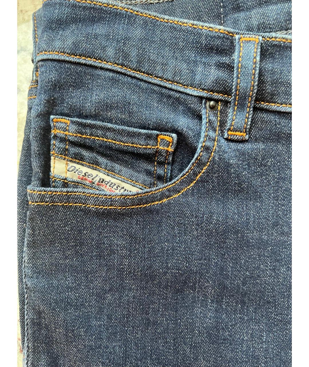 DIESEL Темно-синие хлопко-эластановые джинсы слим, фото 4