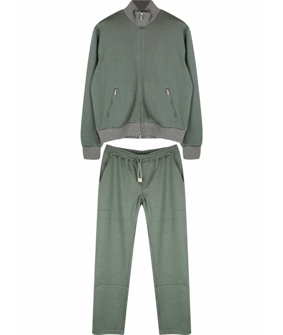 ELEVENTY Зеленый хлопковый спортивный костюм, фото 1