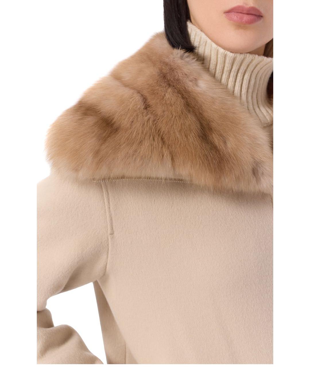 YVES SALOMON Бежевое шерстяное пальто, фото 4