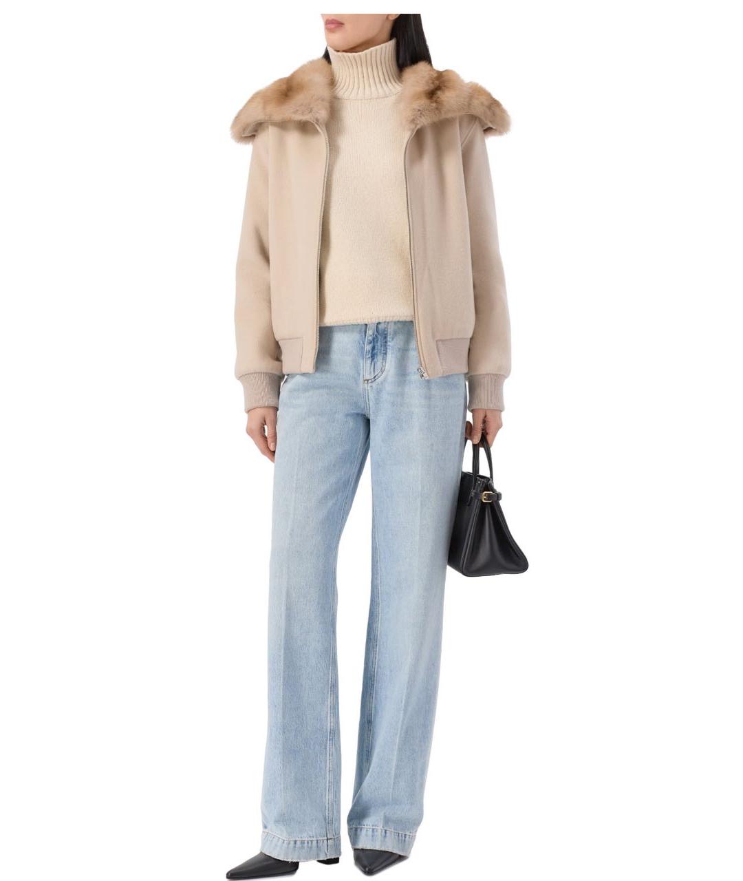 YVES SALOMON Бежевое шерстяное пальто, фото 5