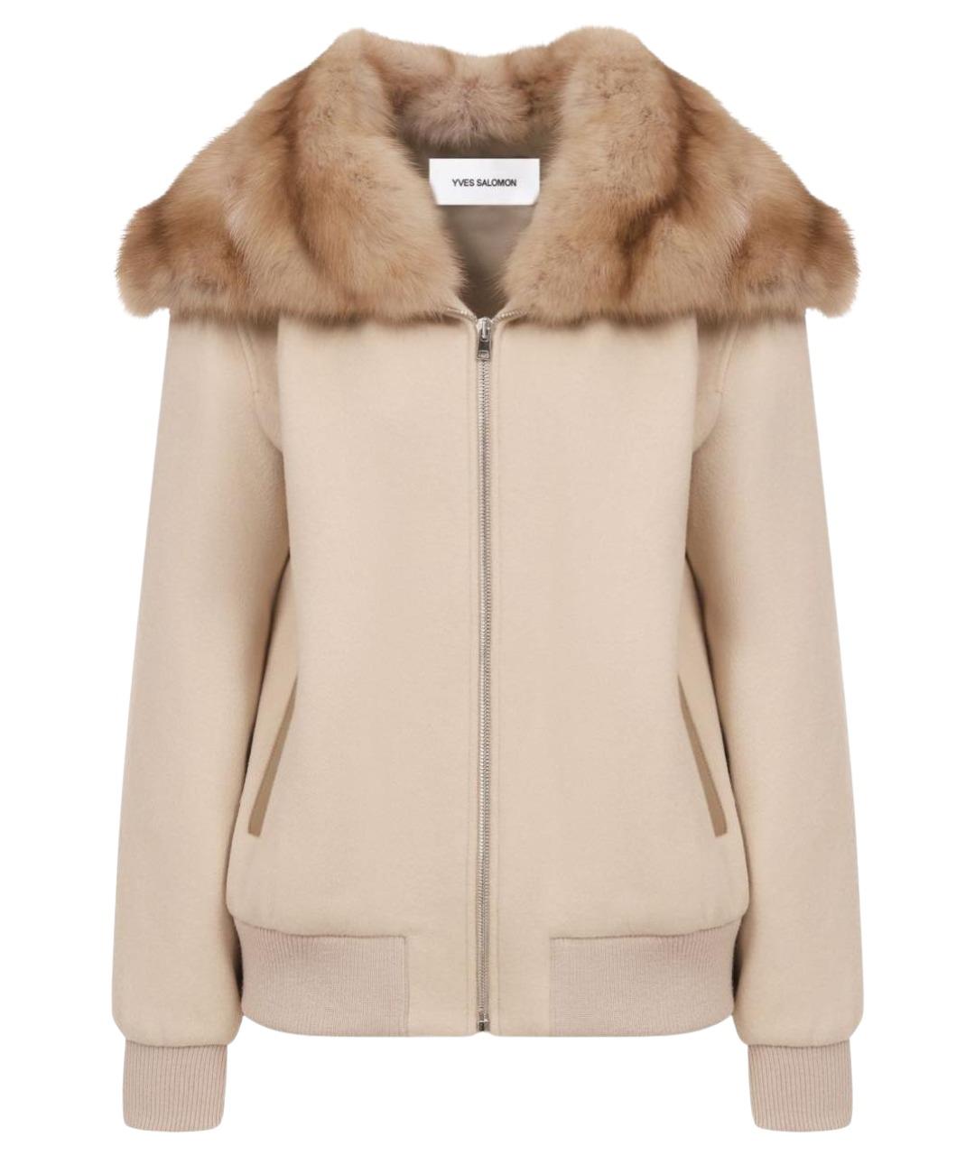 YVES SALOMON Бежевое шерстяное пальто, фото 1