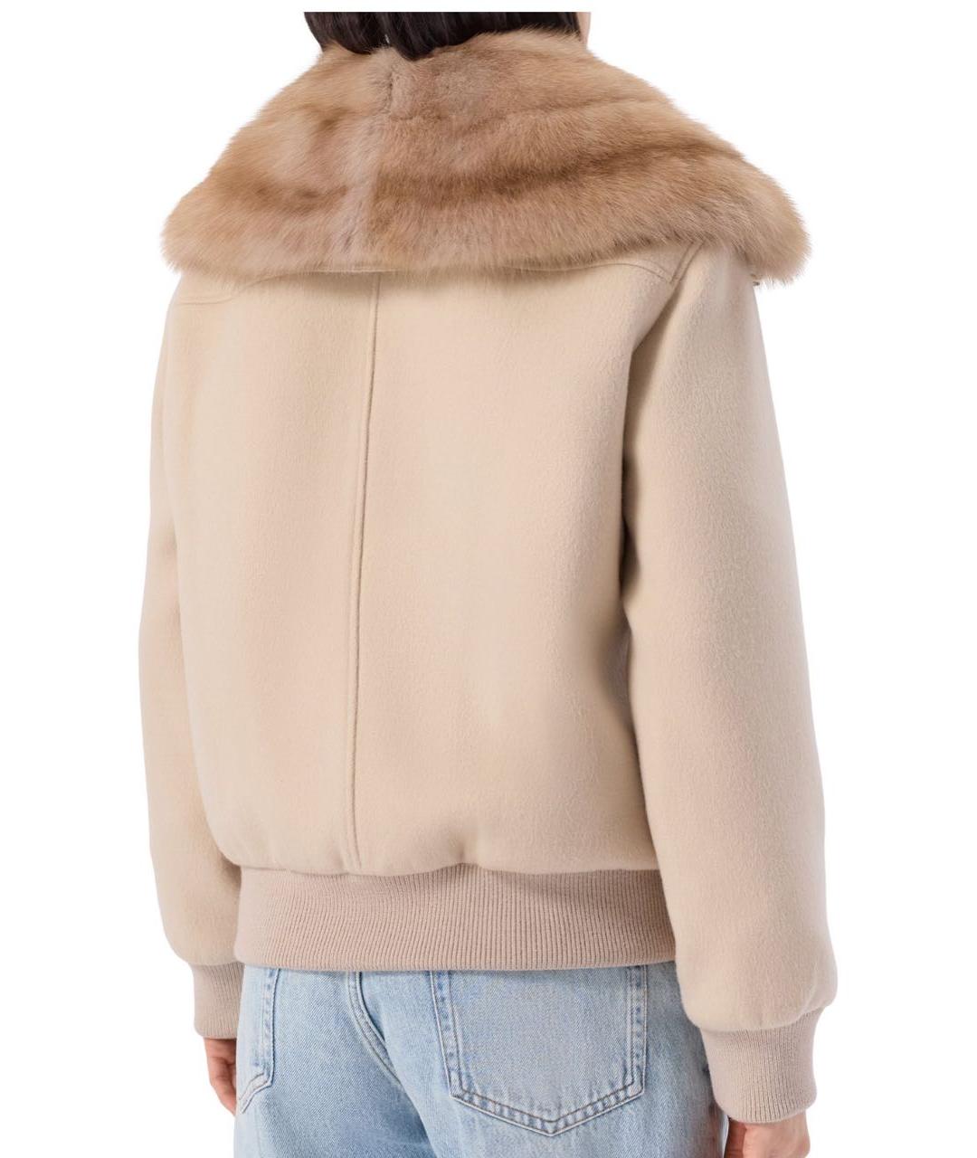 YVES SALOMON Бежевое шерстяное пальто, фото 2