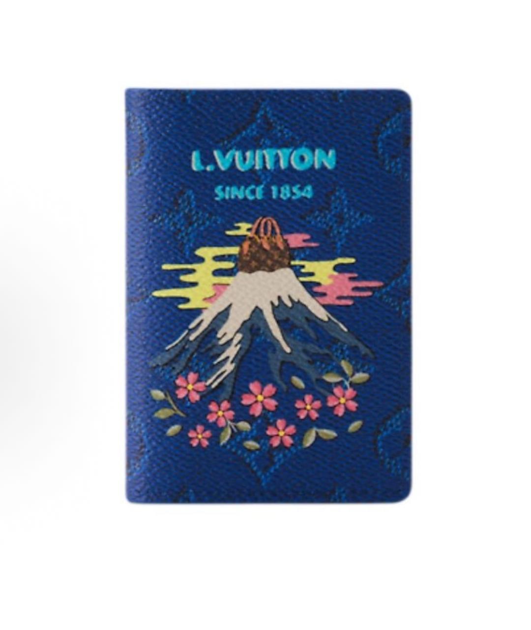 LOUIS VUITTON Синий кожаный кардхолдер, фото 5