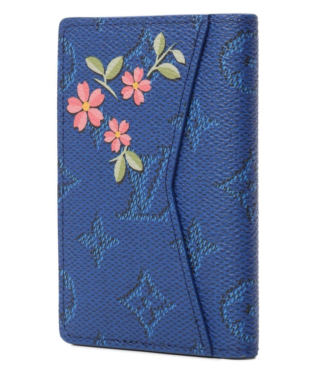 LOUIS VUITTON Синий кожаный кардхолдер, фото 2