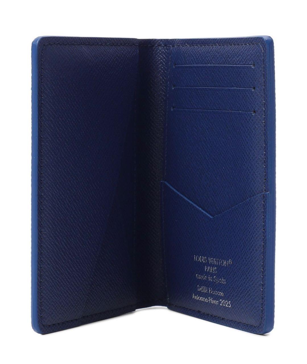 LOUIS VUITTON Синий кожаный кардхолдер, фото 3
