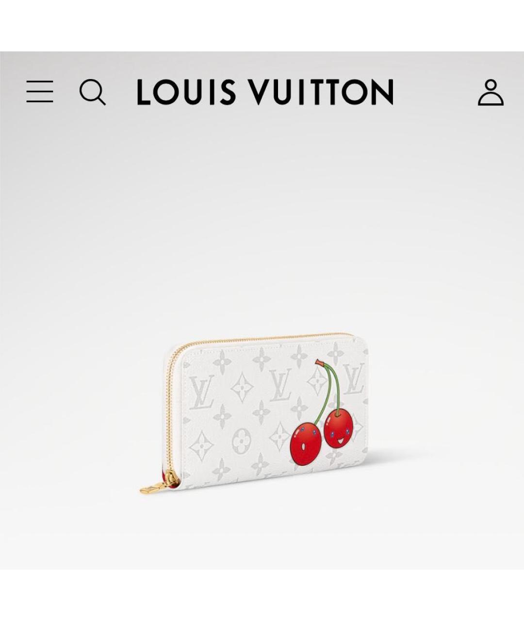 LOUIS VUITTON Белый кожаный кошелек, фото 2