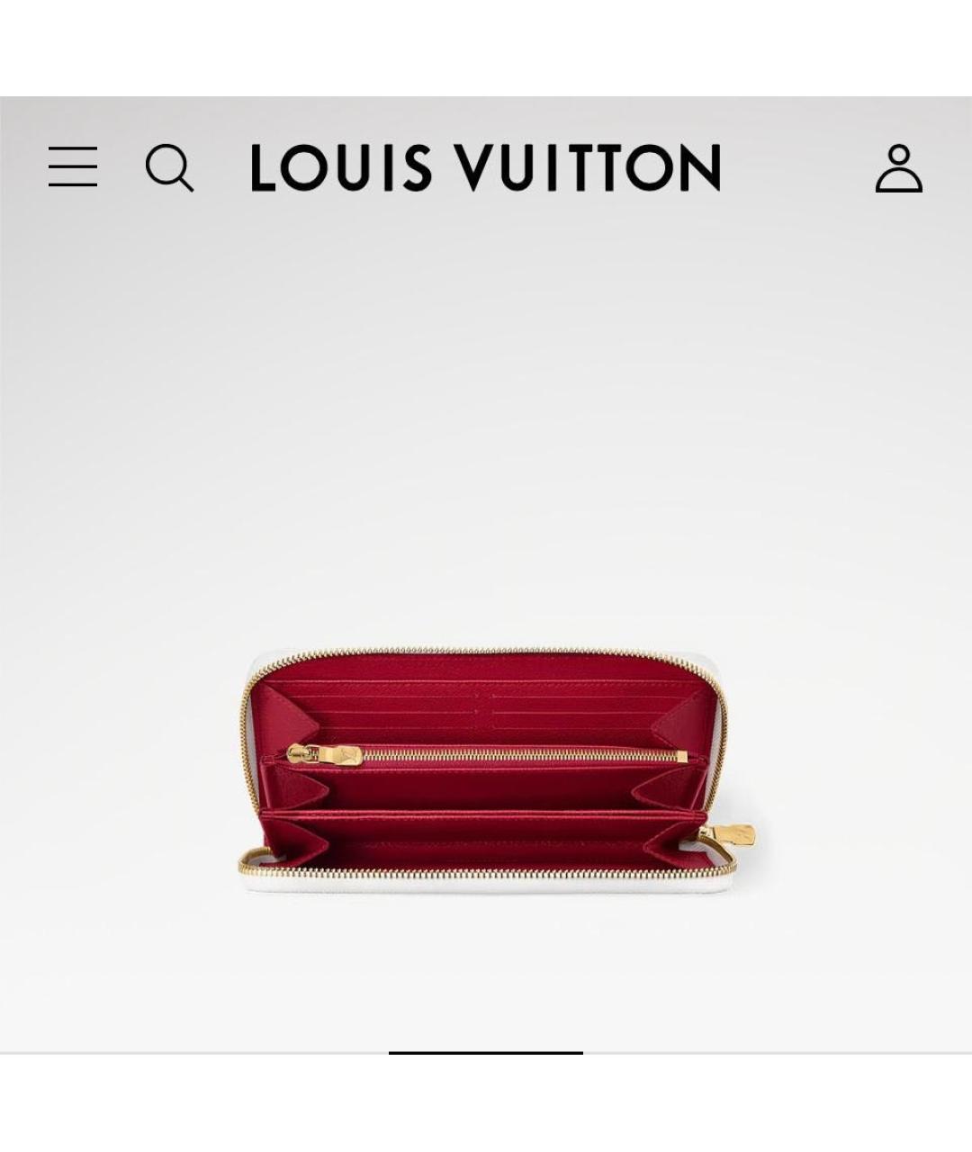 LOUIS VUITTON Белый кожаный кошелек, фото 4