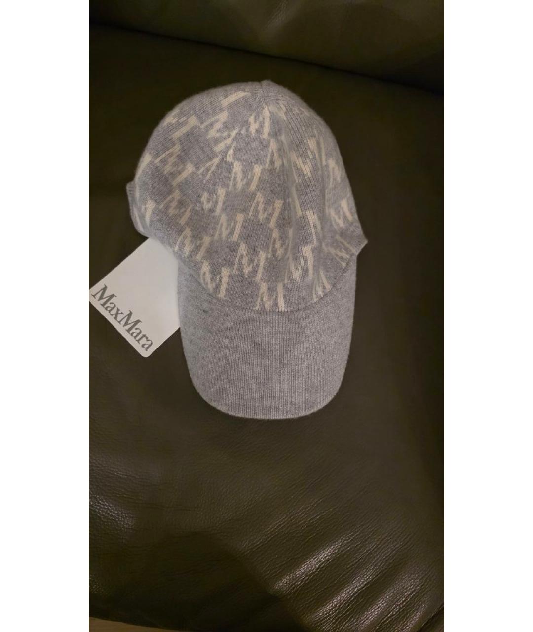 'S MAX MARA Серая кашемировая шапка, фото 4