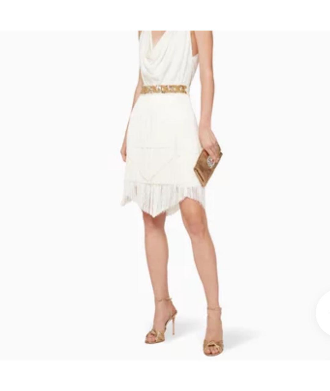 ELISABETTA FRANCHI Белая полиэстеровая юбка мини, фото 2
