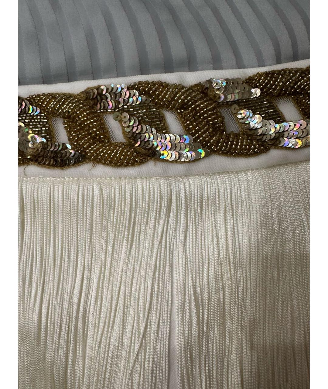 ELISABETTA FRANCHI Белая полиэстеровая юбка мини, фото 4