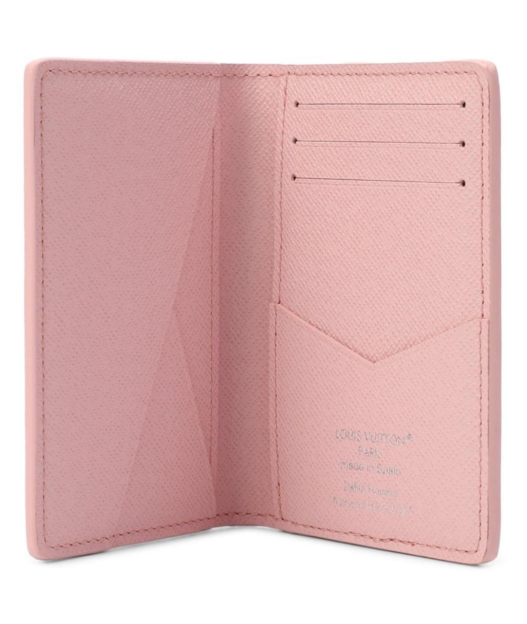 LOUIS VUITTON Розовый кожаный кардхолдер, фото 3