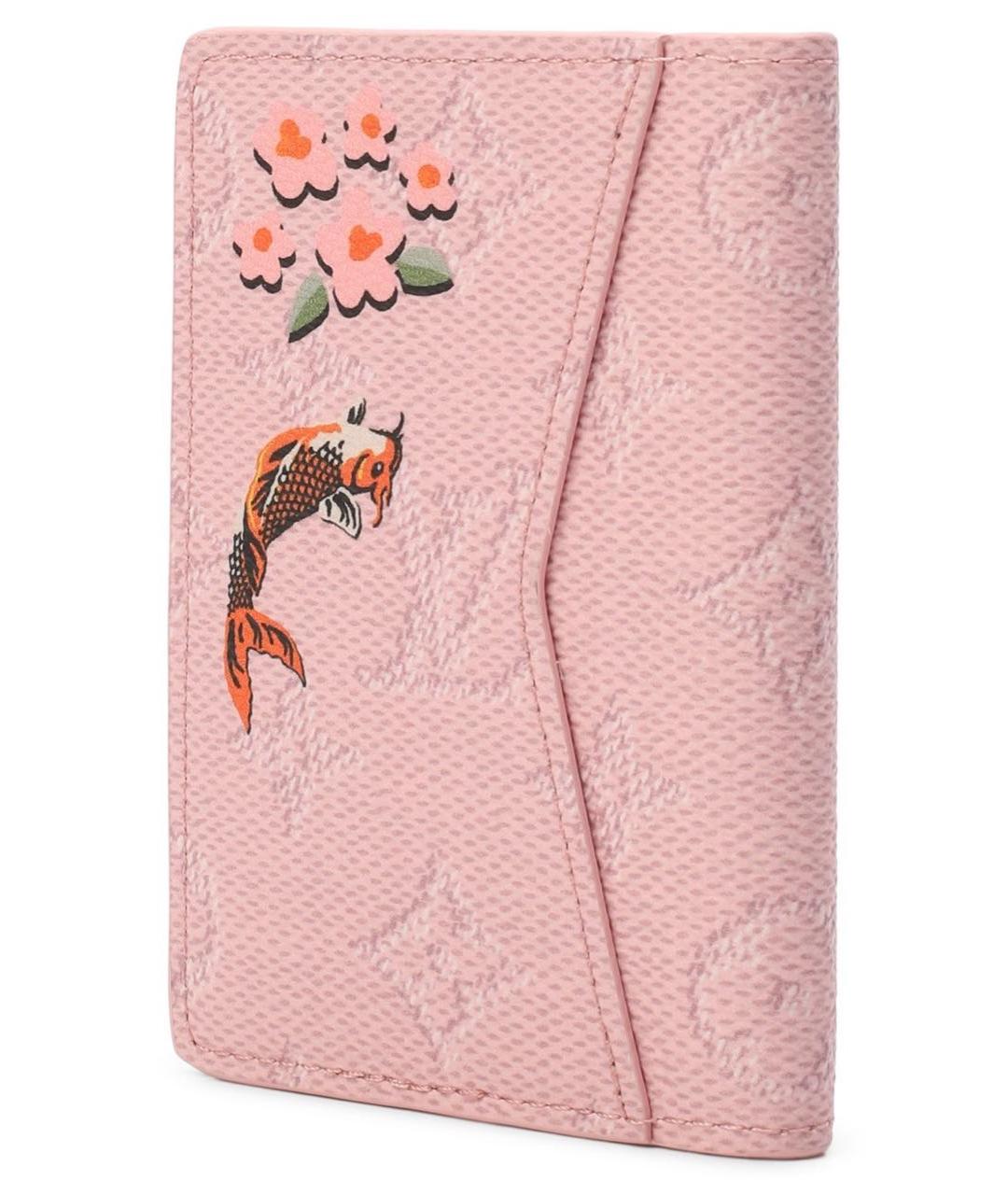 LOUIS VUITTON Розовый кожаный кардхолдер, фото 2