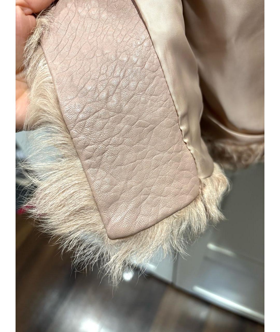 MAJE Розовая меховая шуба, фото 4