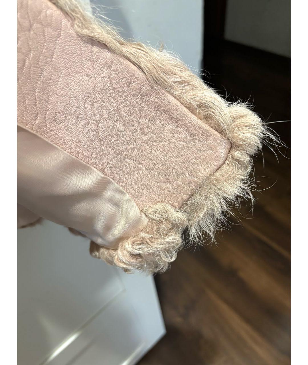 MAJE Розовая меховая шуба, фото 5