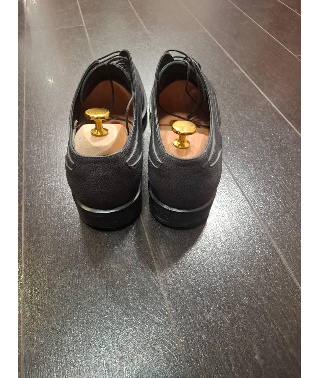 FERRAGAMO Антрацитовые кожаные туфли, фото 3