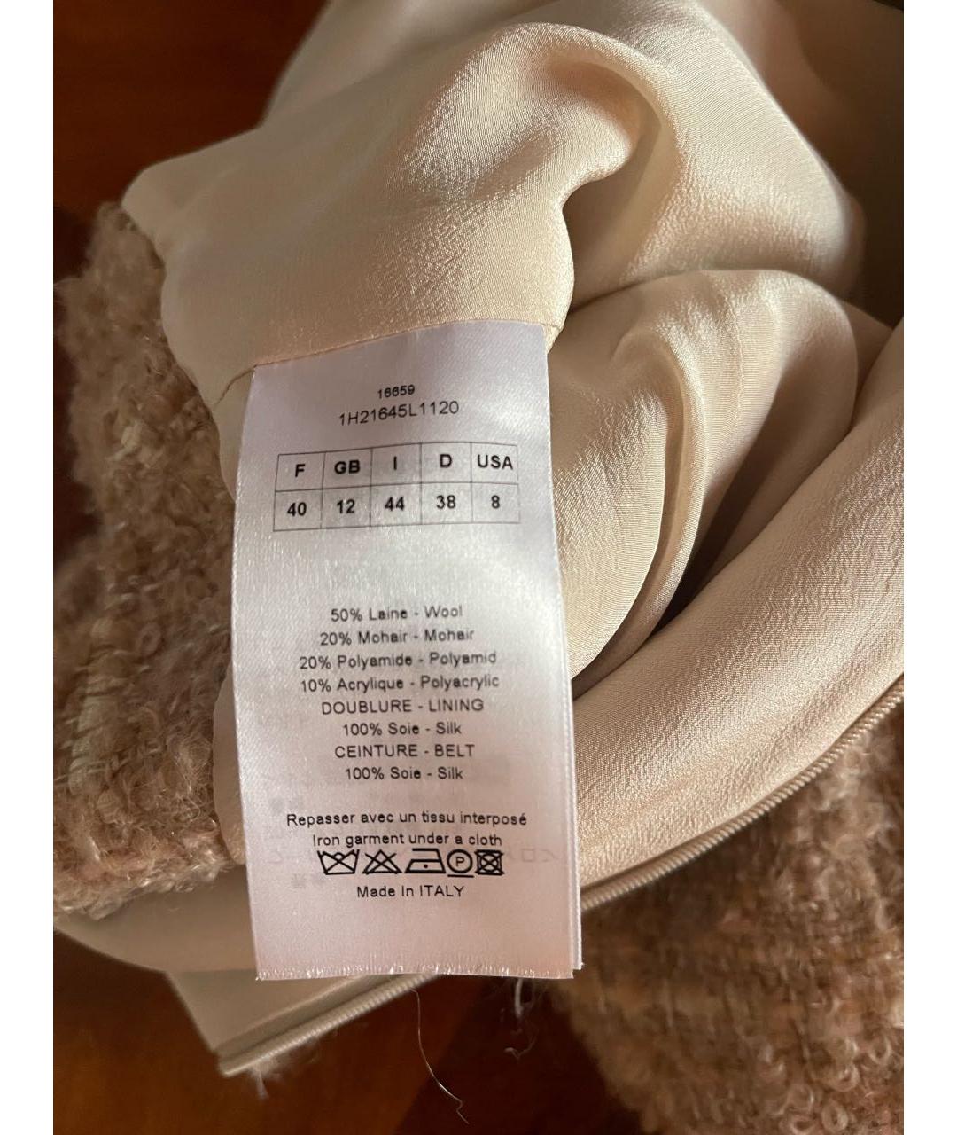 CHRISTIAN DIOR Бежевое шерстяное платье, фото 5