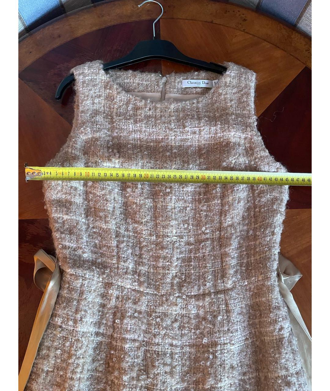 CHRISTIAN DIOR Бежевое шерстяное платье, фото 7