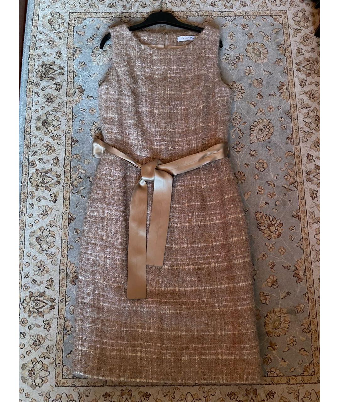 CHRISTIAN DIOR Бежевое шерстяное платье, фото 9