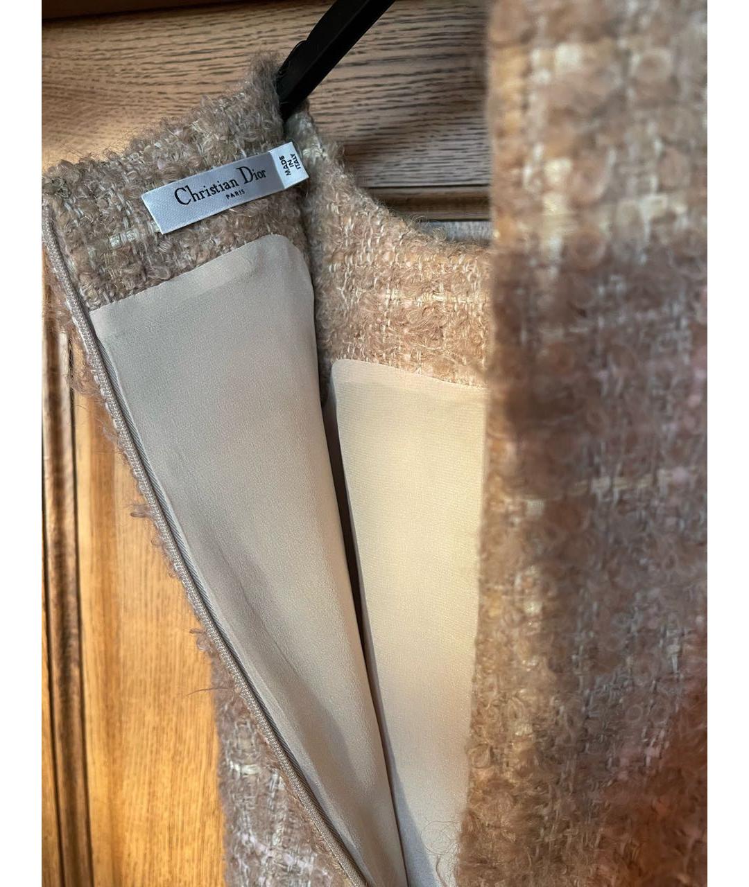CHRISTIAN DIOR Бежевое шерстяное платье, фото 4