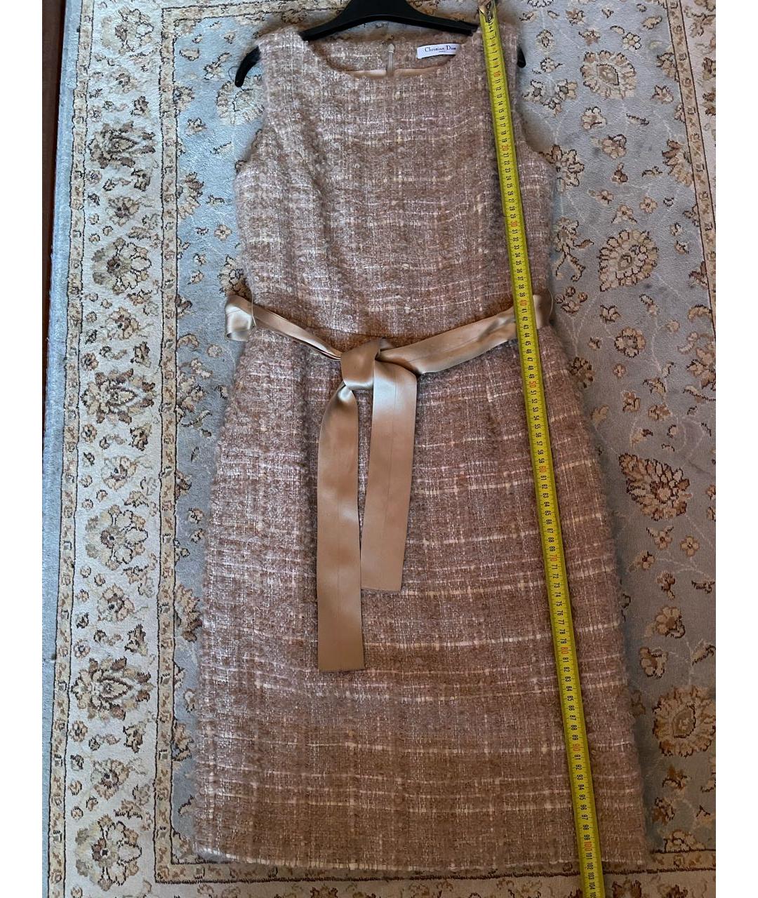 CHRISTIAN DIOR Бежевое шерстяное платье, фото 8