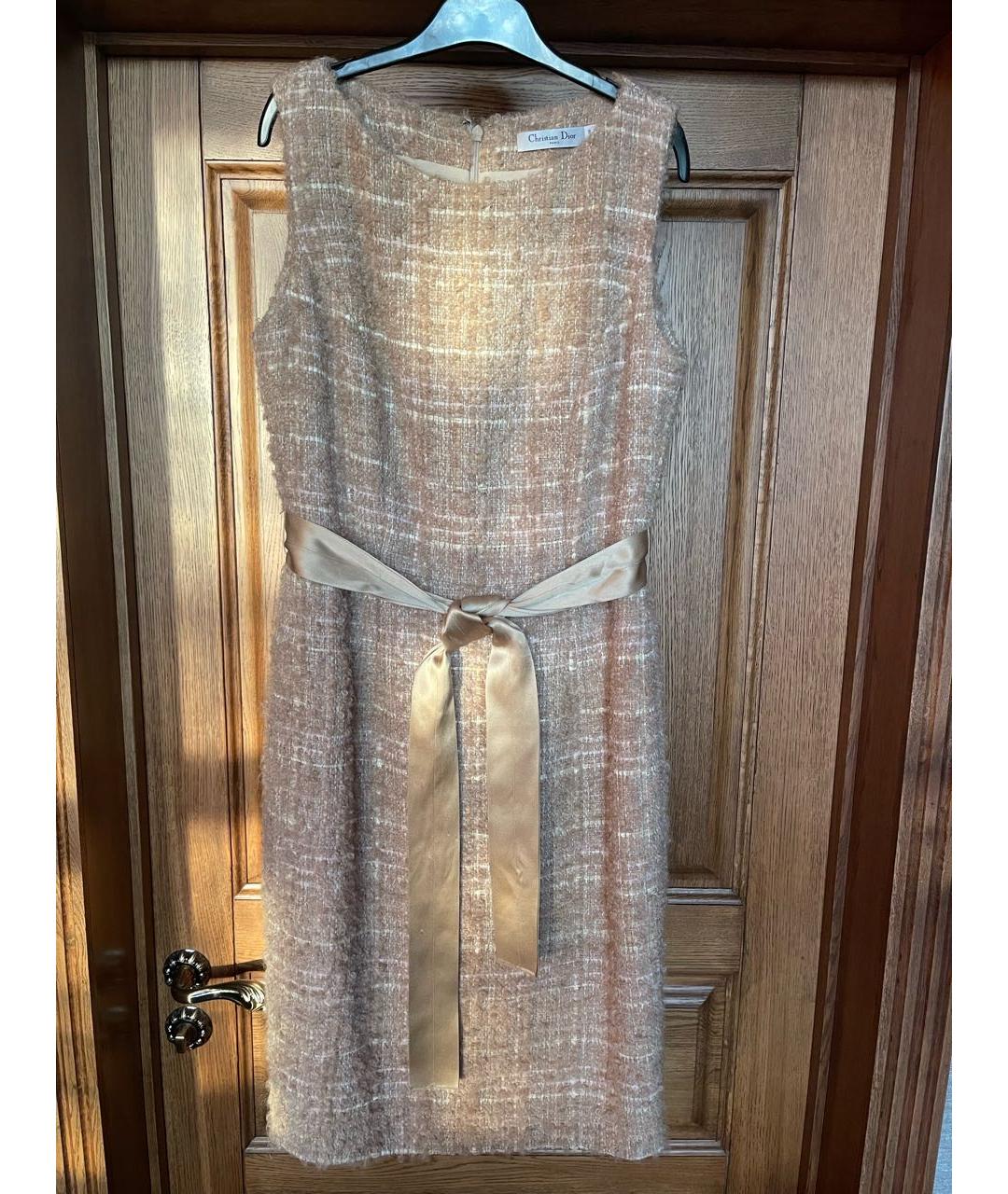 CHRISTIAN DIOR Бежевое шерстяное платье, фото 2