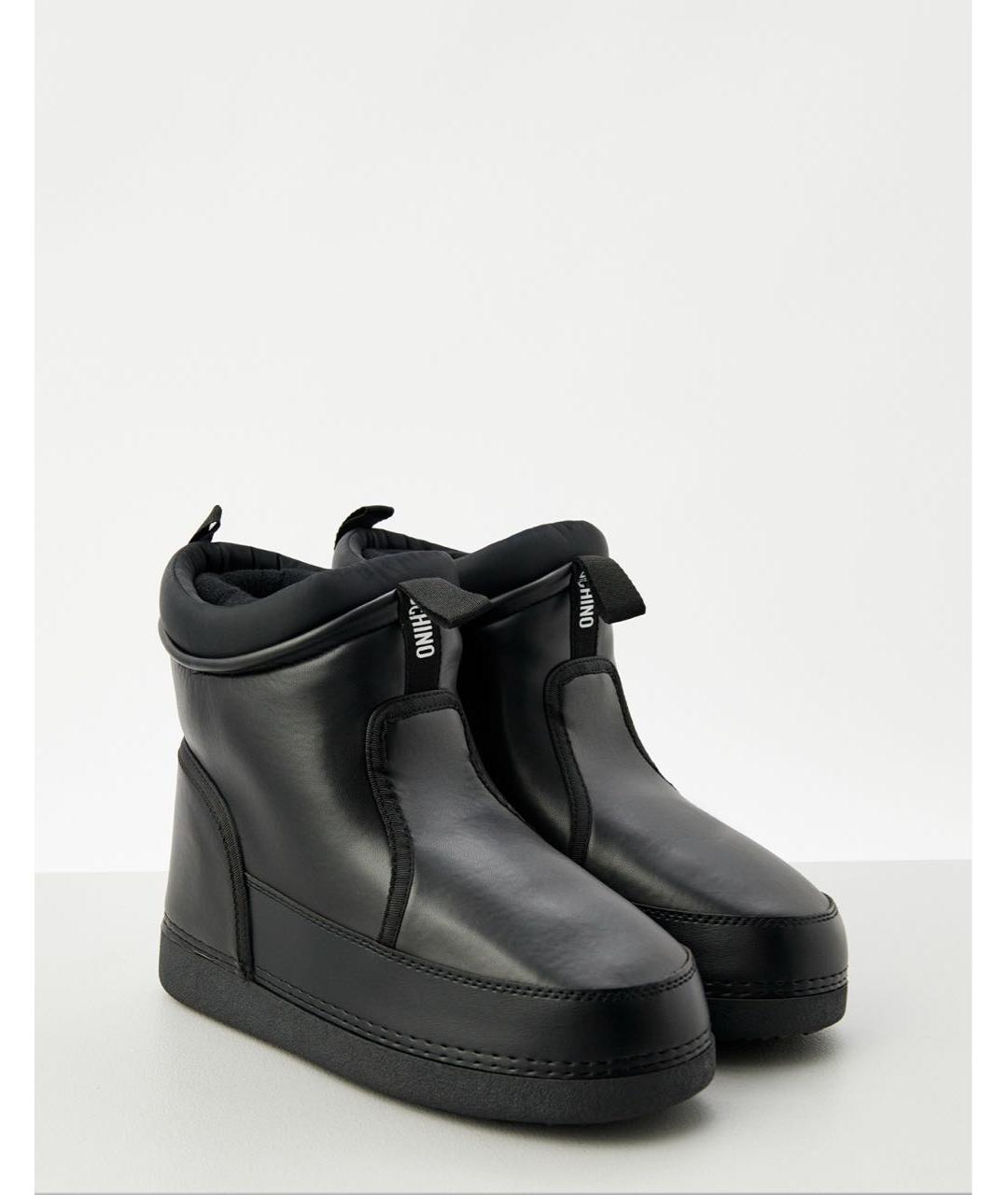 LOVE MOSCHINO Черные полусапоги из искусственной кожи, фото 2