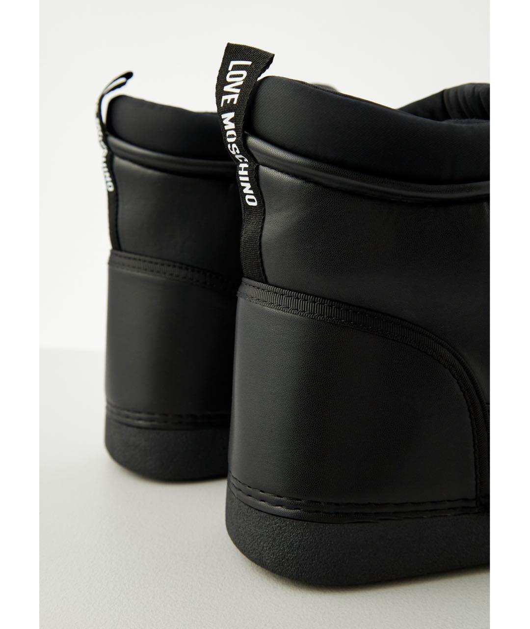 LOVE MOSCHINO Черные полусапоги из искусственной кожи, фото 4