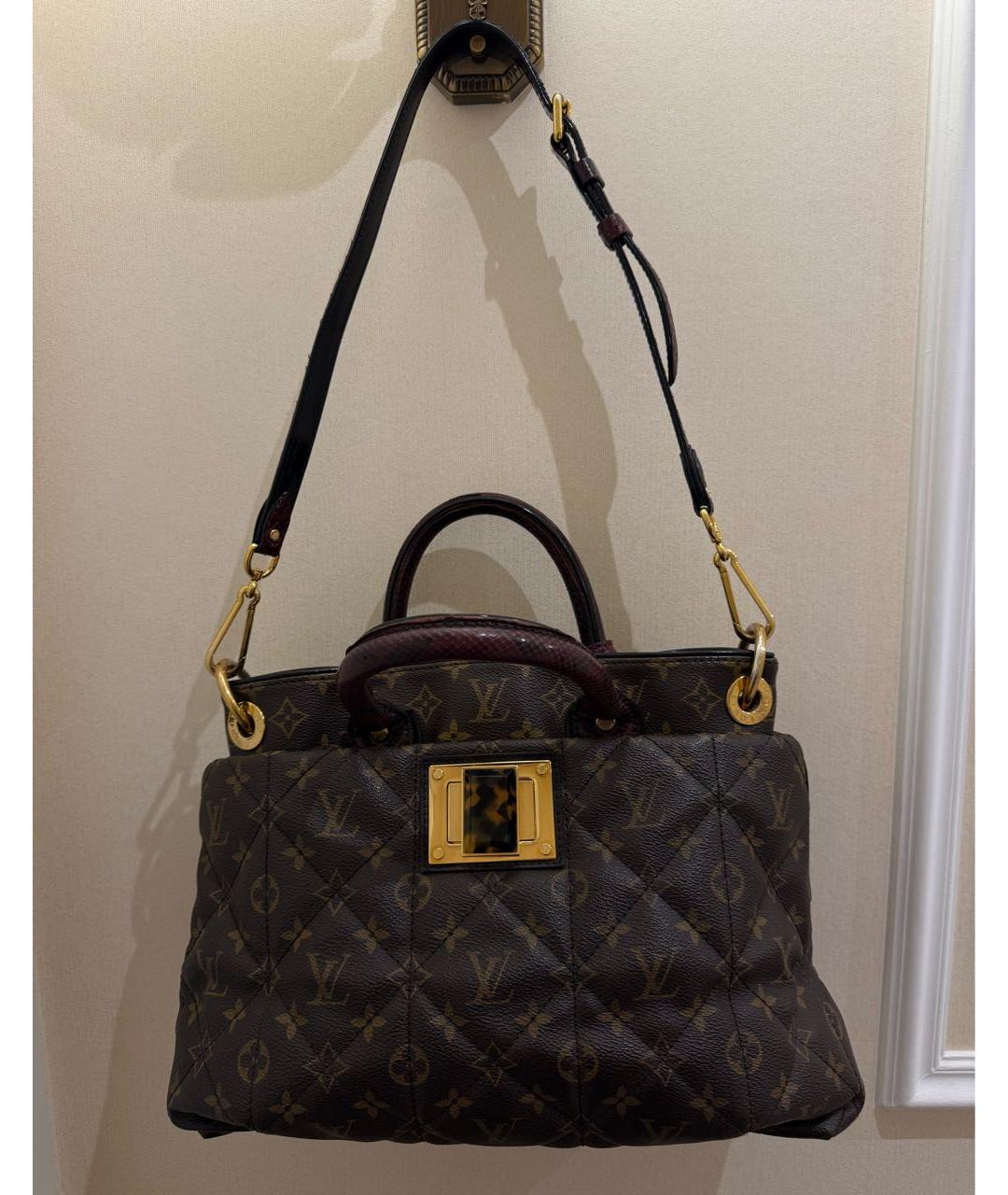 LOUIS VUITTON Коричневая сумка с короткими ручками из экзотической кожи, фото 7