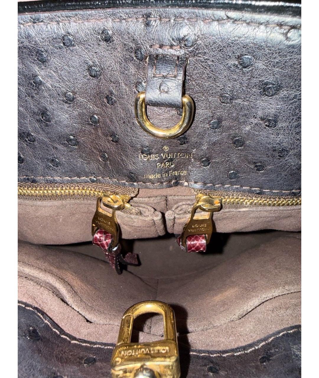 LOUIS VUITTON Коричневая сумка с короткими ручками из экзотической кожи, фото 4