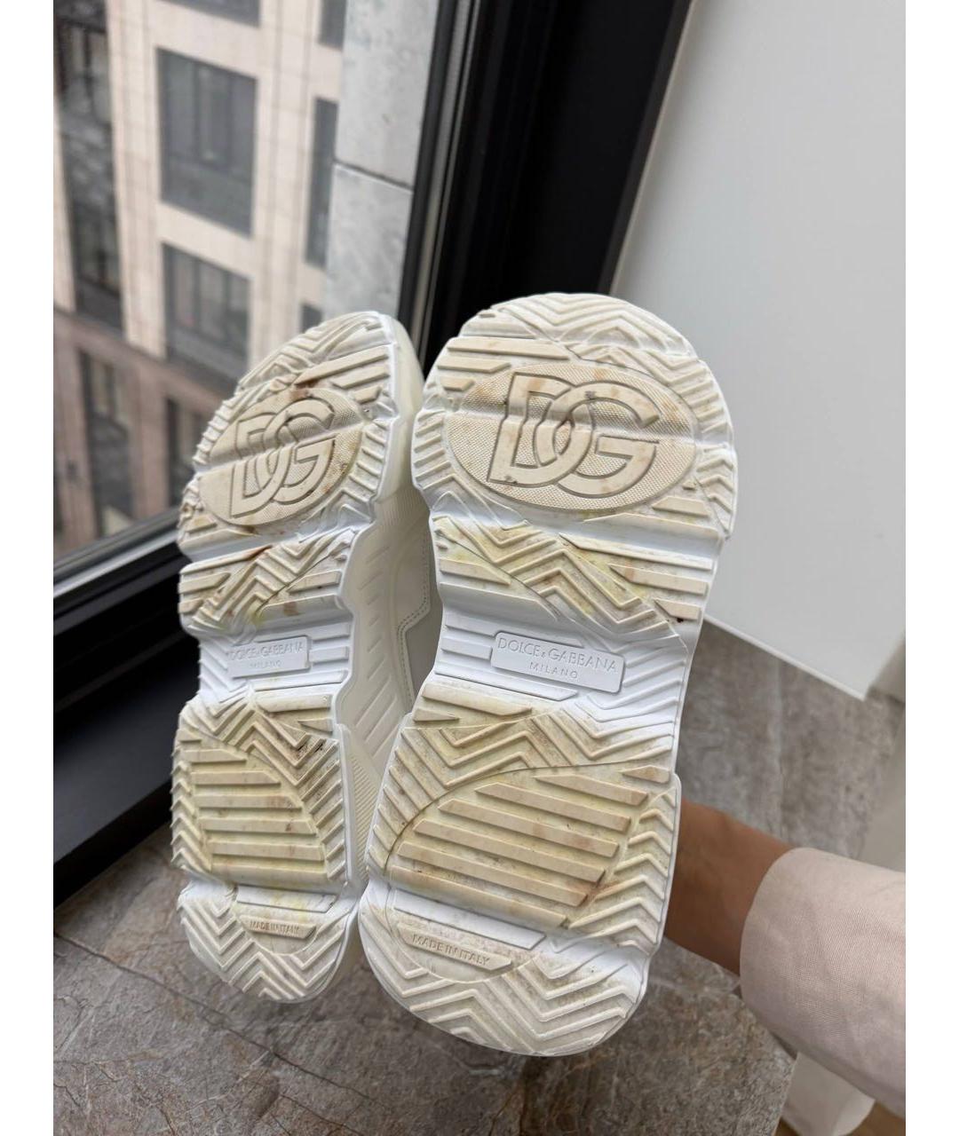 DOLCE&GABBANA Белые текстильные кроссовки, фото 5