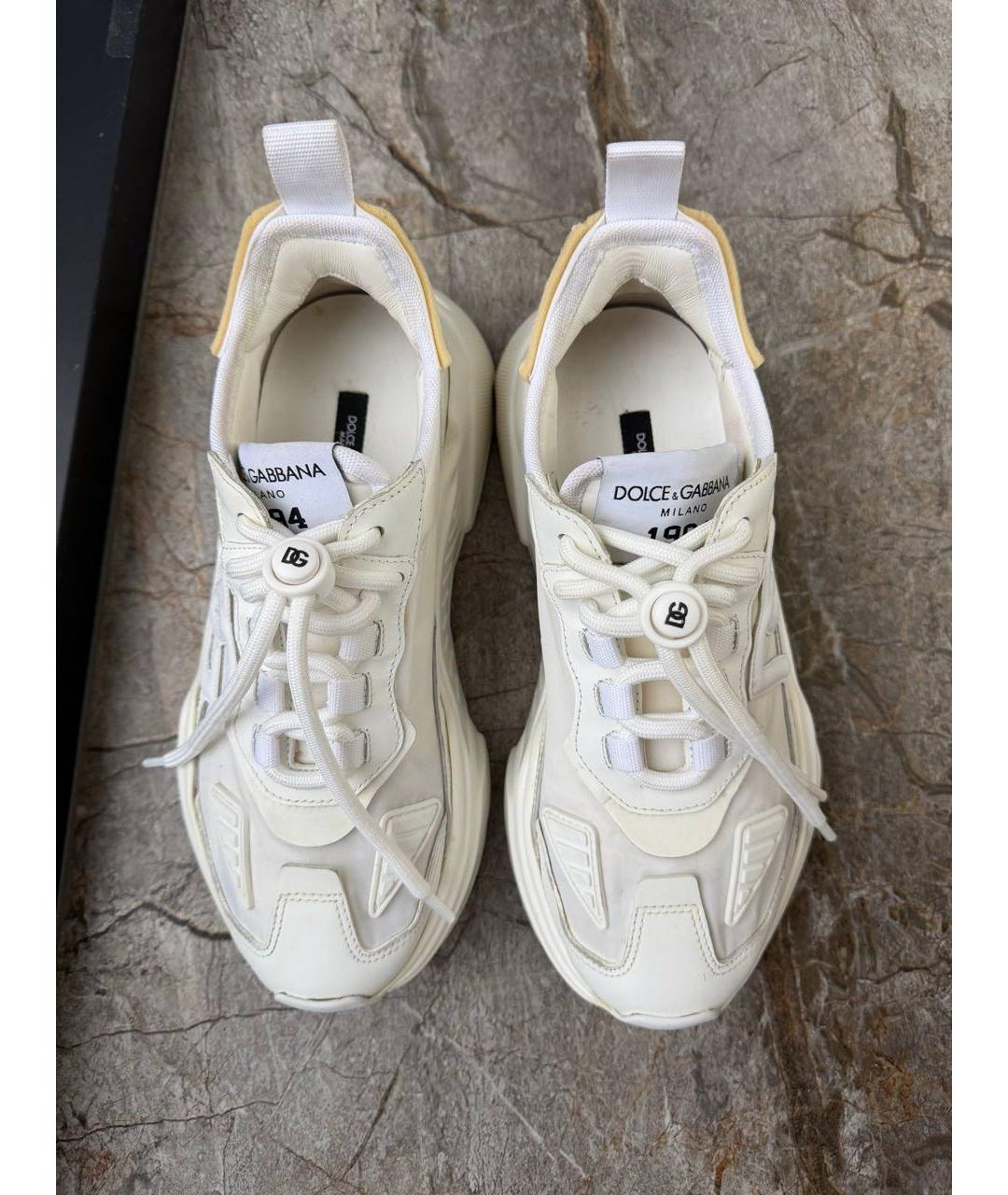 DOLCE&GABBANA Белые текстильные кроссовки, фото 3