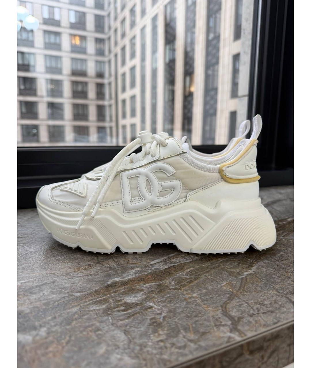 DOLCE&GABBANA Белые текстильные кроссовки, фото 7
