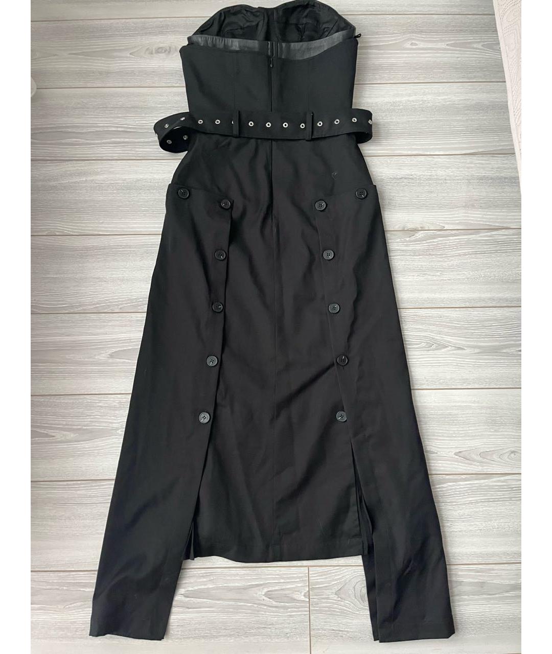 ROKH Черное шерстяное вечернее платье, фото 3