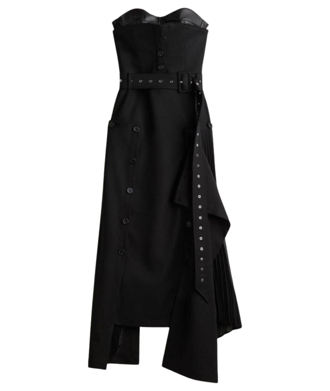 ROKH Черное шерстяное вечернее платье, фото 1