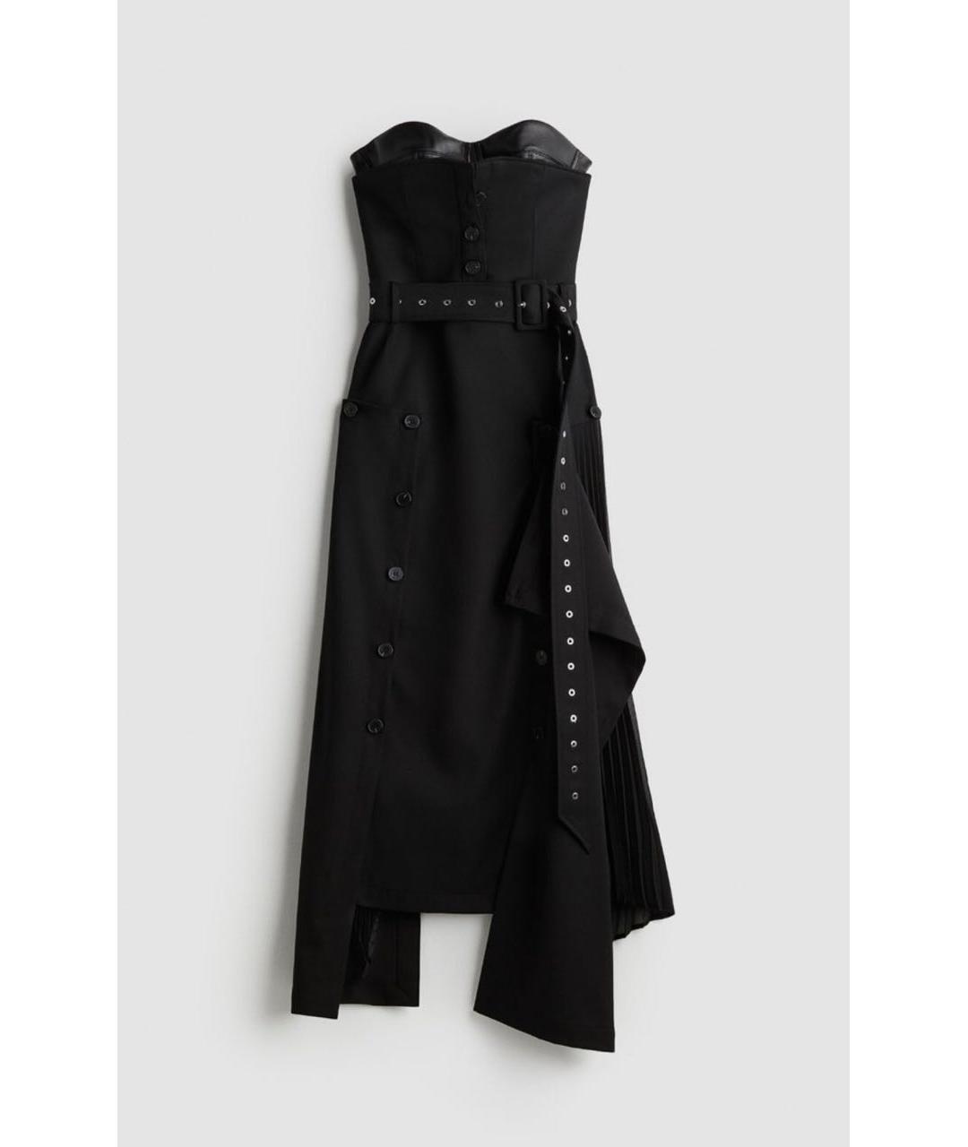 ROKH Черное шерстяное вечернее платье, фото 9