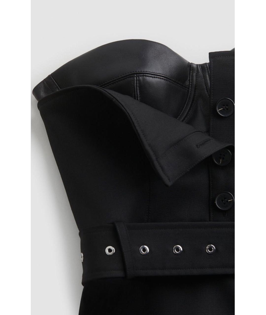 ROKH Черное шерстяное вечернее платье, фото 2