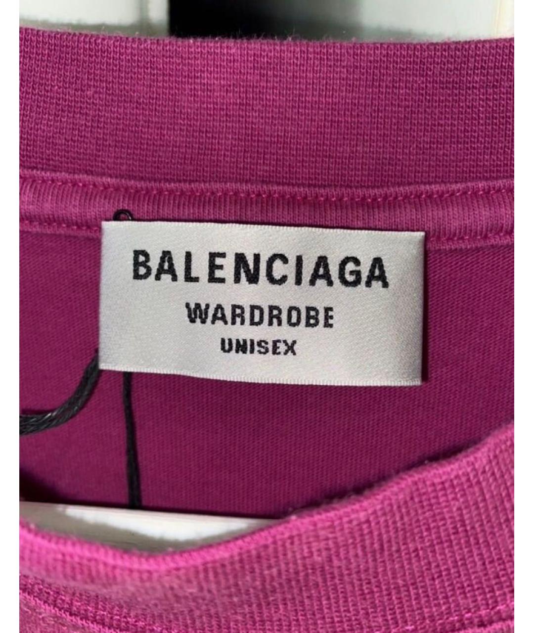 BALENCIAGA Розовая хлопковая футболка, фото 5
