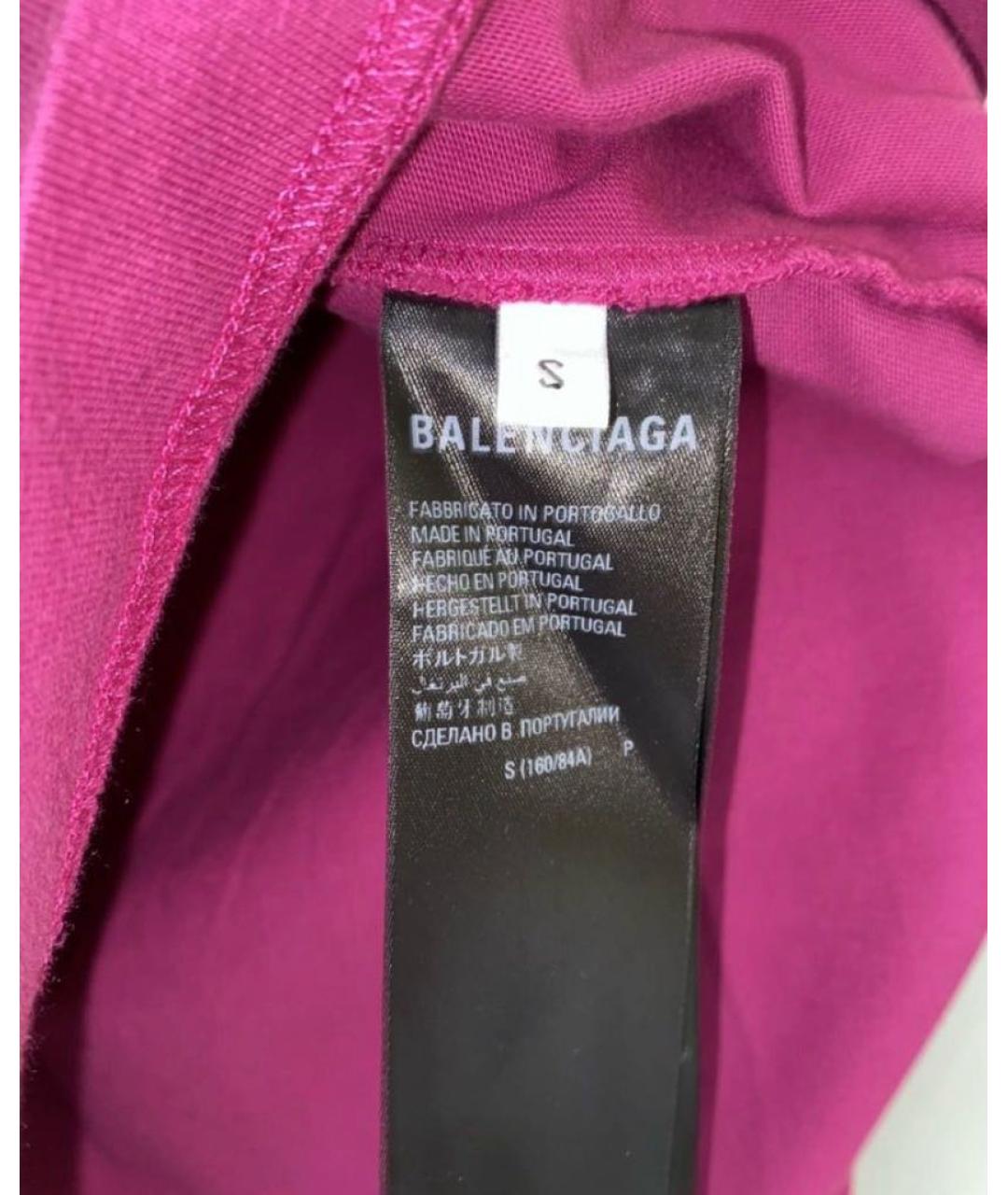 BALENCIAGA Розовая хлопковая футболка, фото 7