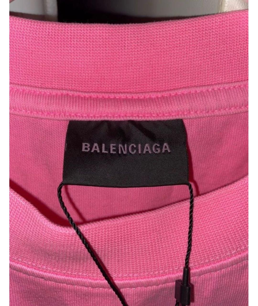 BALENCIAGA Розовая хлопковая футболка, фото 8