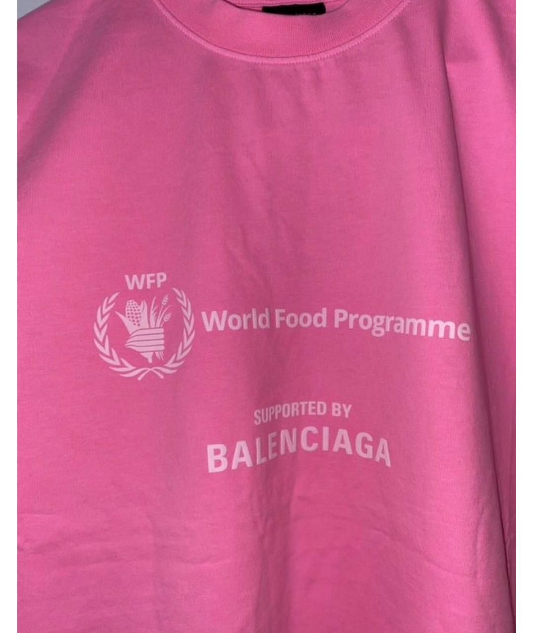 BALENCIAGA Розовая хлопковая футболка, фото 3