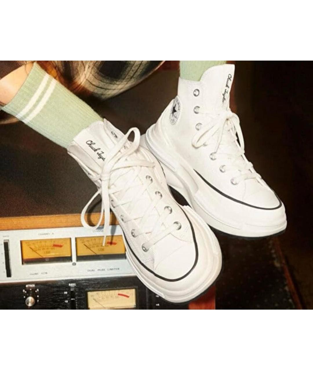 CONVERSE Белые текстильные высокие кроссовки / кеды, фото 2