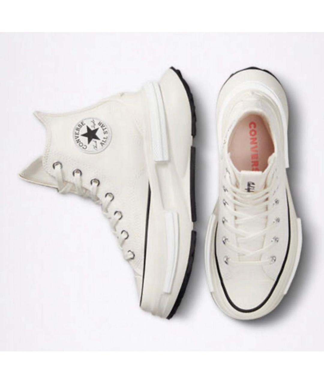 CONVERSE Белые текстильные высокие кроссовки / кеды, фото 3