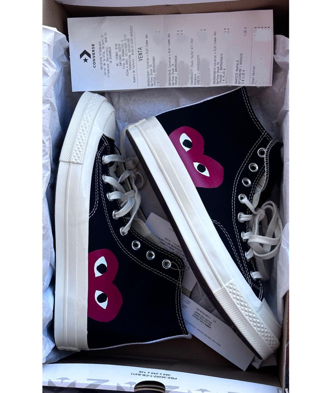 CONVERSE Черные текстильные высокие кроссовки / кеды, фото 3