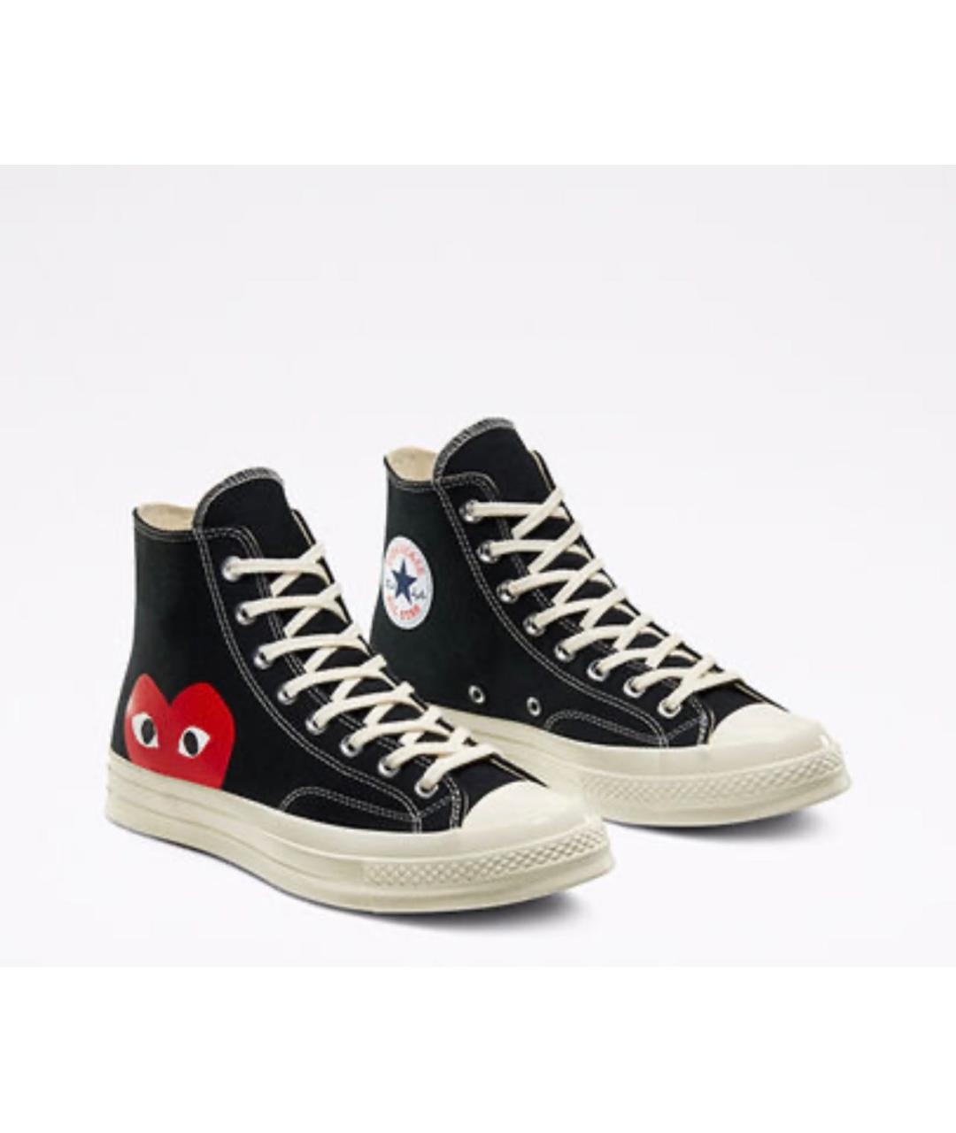 CONVERSE Черные текстильные высокие кроссовки / кеды, фото 2